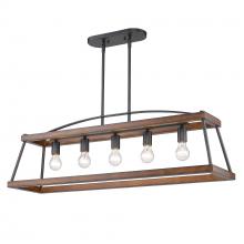  3184-LP NB-RO - Teagan Linear Pendant in Natural Black with Rustic Oak Accents